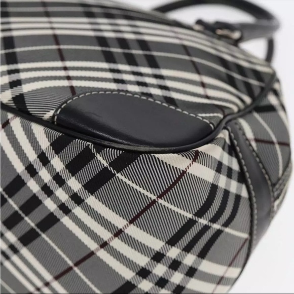 BURBERRY Nova Check Blue Label Hand Bag Nylon Black Silver - EUC - Picture 9 of 13